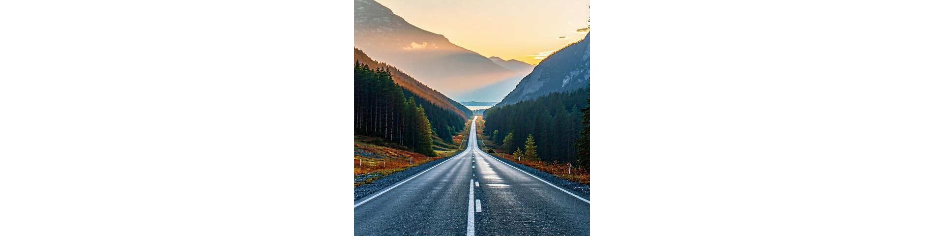 Highway in Austria at sunset
